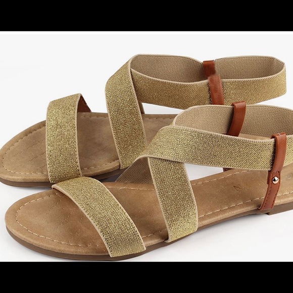 Gold & Tan Gladiator Sandals NWT!!! So Comfy! :) - Picture 2 of 12